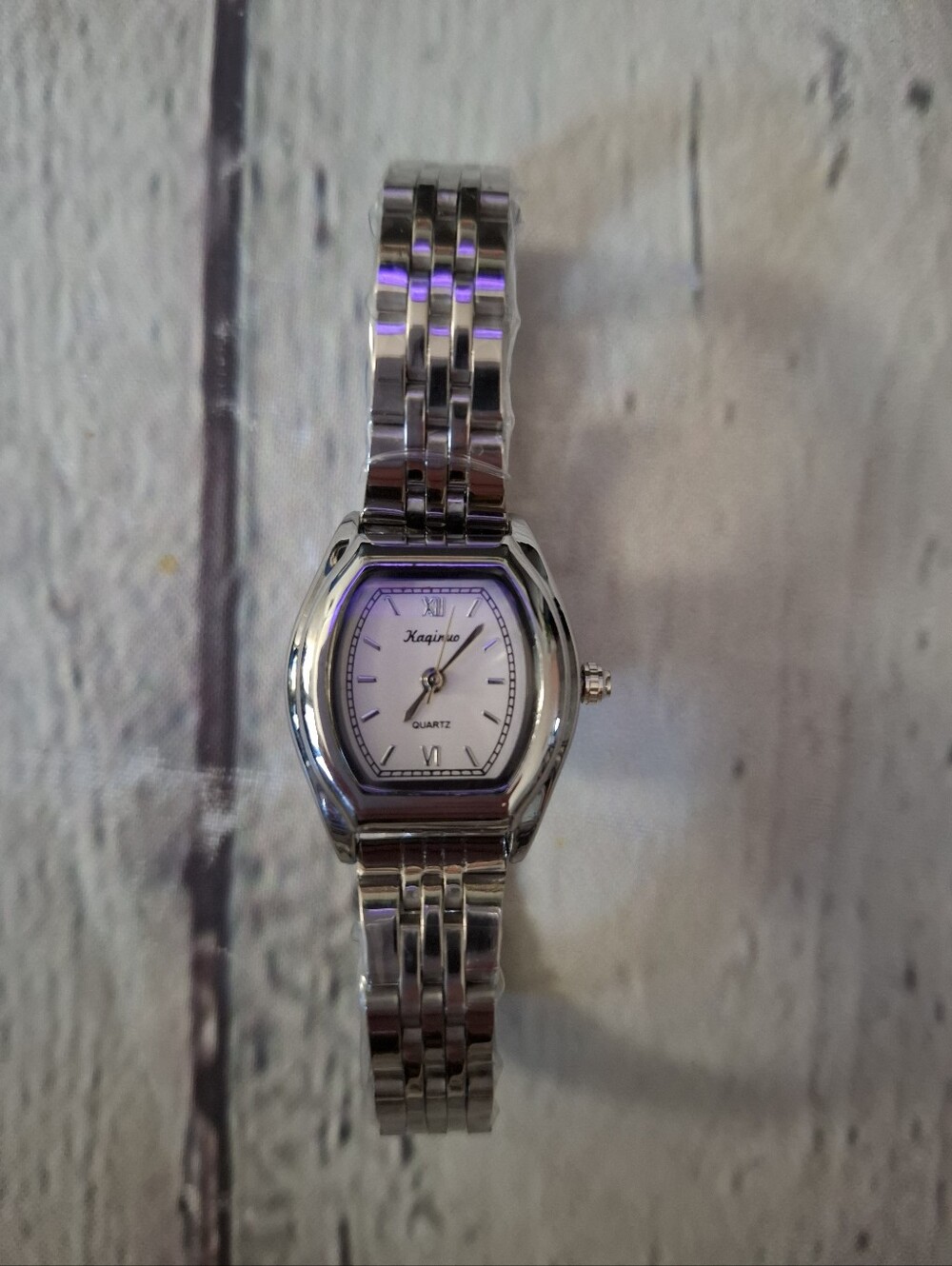 NIB Mastop Women's Silver Tonneau Watch